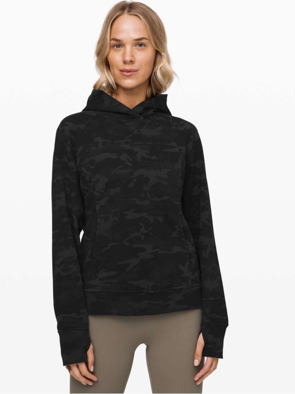 Lululemon Scuba Pullover Incognito Camo Multi Gray Black size 8